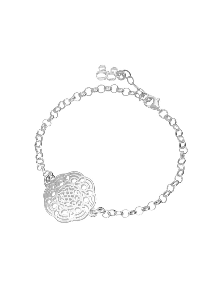 Pulsera de plata acabado liso