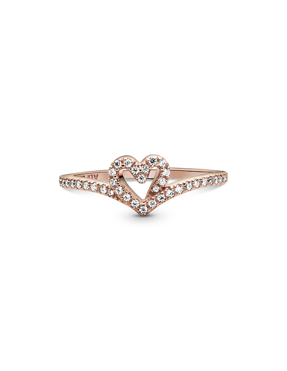Anillo de corazón P 925 diamante pavé 5