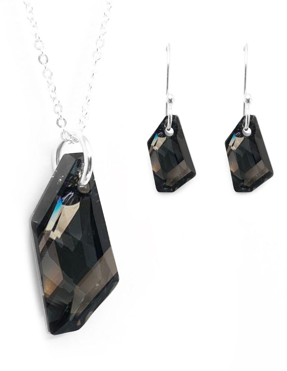 Aretes y collar p 925 cristal Aretes y collar p 925 cristal