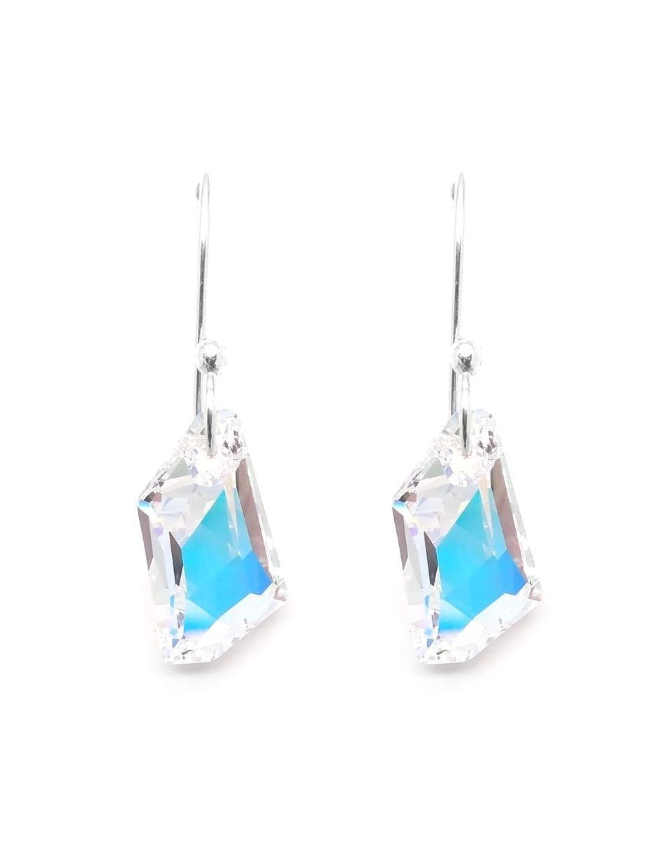 Aretes y collar de plata p 925 cristal 3