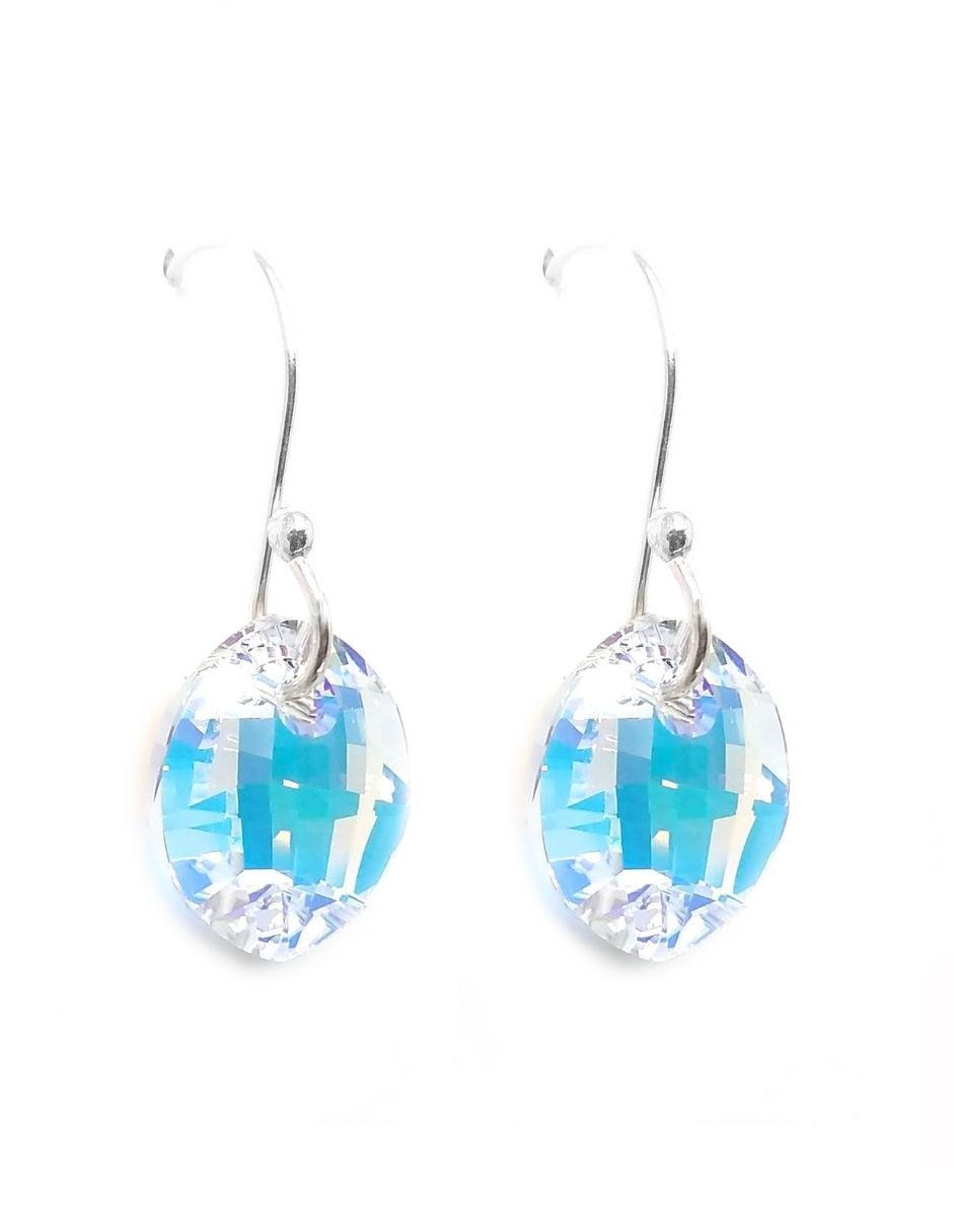 Aretes de plata con acabado pavé cristal Aretes de plata con acabado pavé cristal