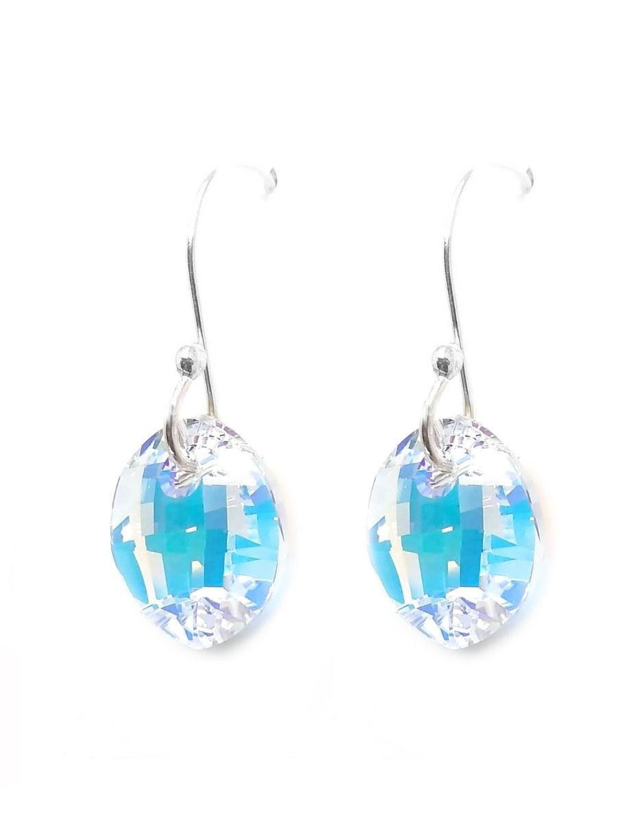 Aretes de plata con acabado pavé cristal 2