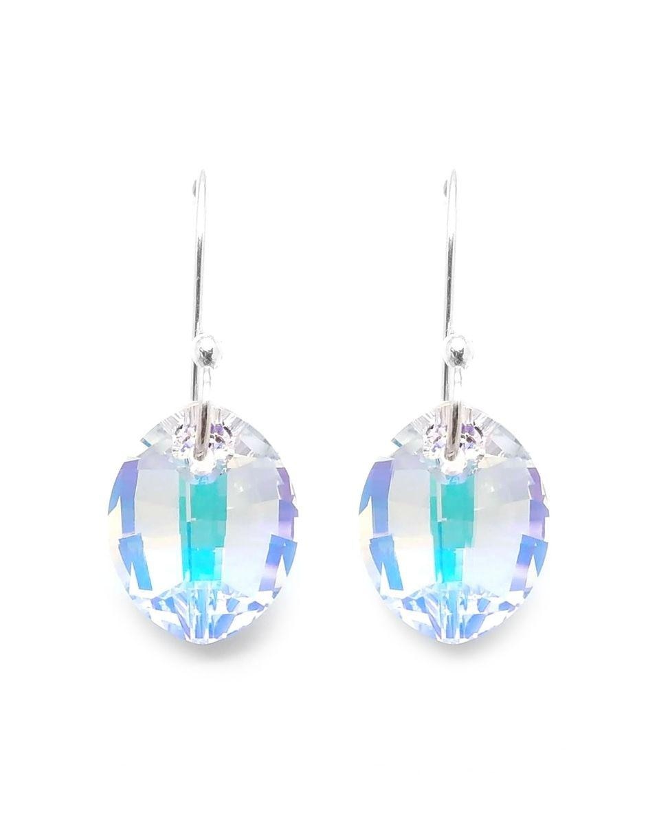 Aretes de plata con acabado pavé cristal 3