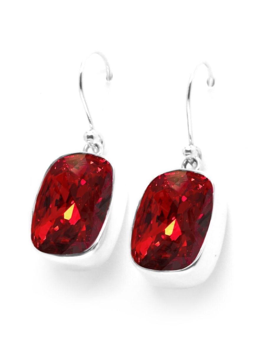 Aretes de plata con acabado brillante cristal 2
