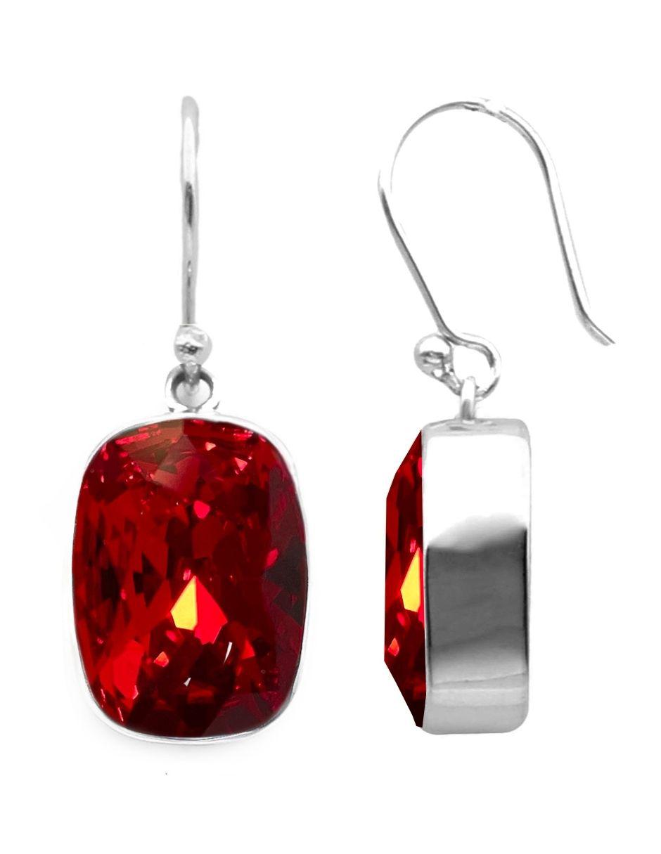 Aretes de plata con acabado brillante cristal 3