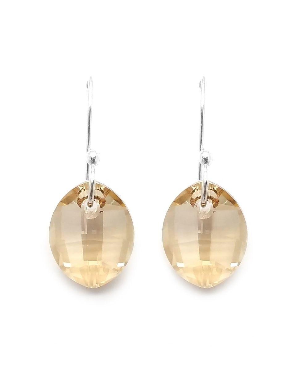 Aretes de plata con acabado brillante cristal 2