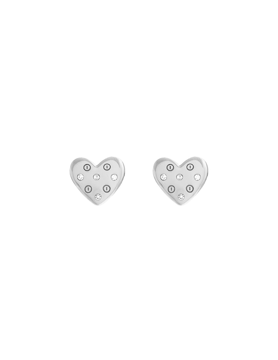 Aretes de plata con acabado pavé cristal