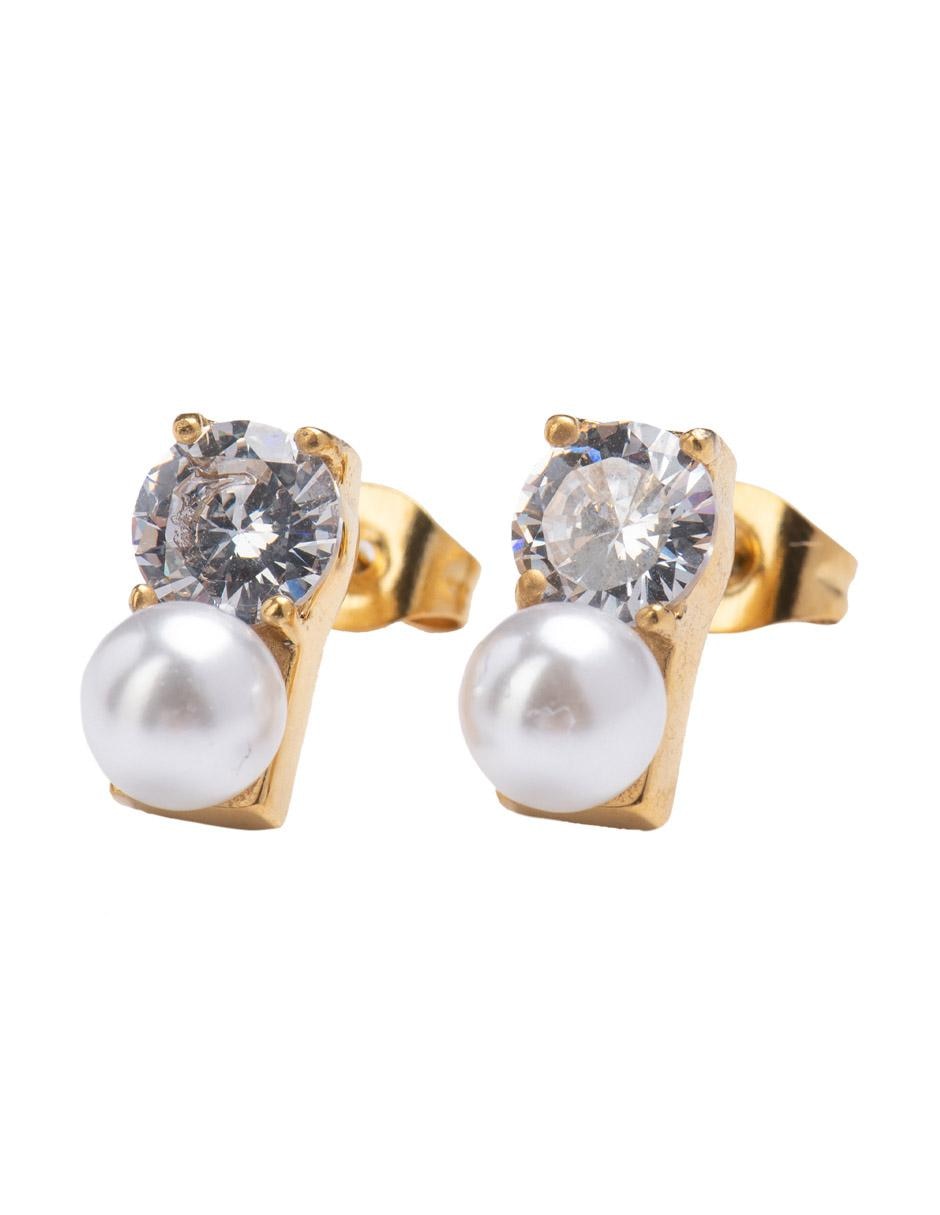 Broqueles 18 K con acabado brillante zirconia Broqueles 18 K con acabado brillante zirconia