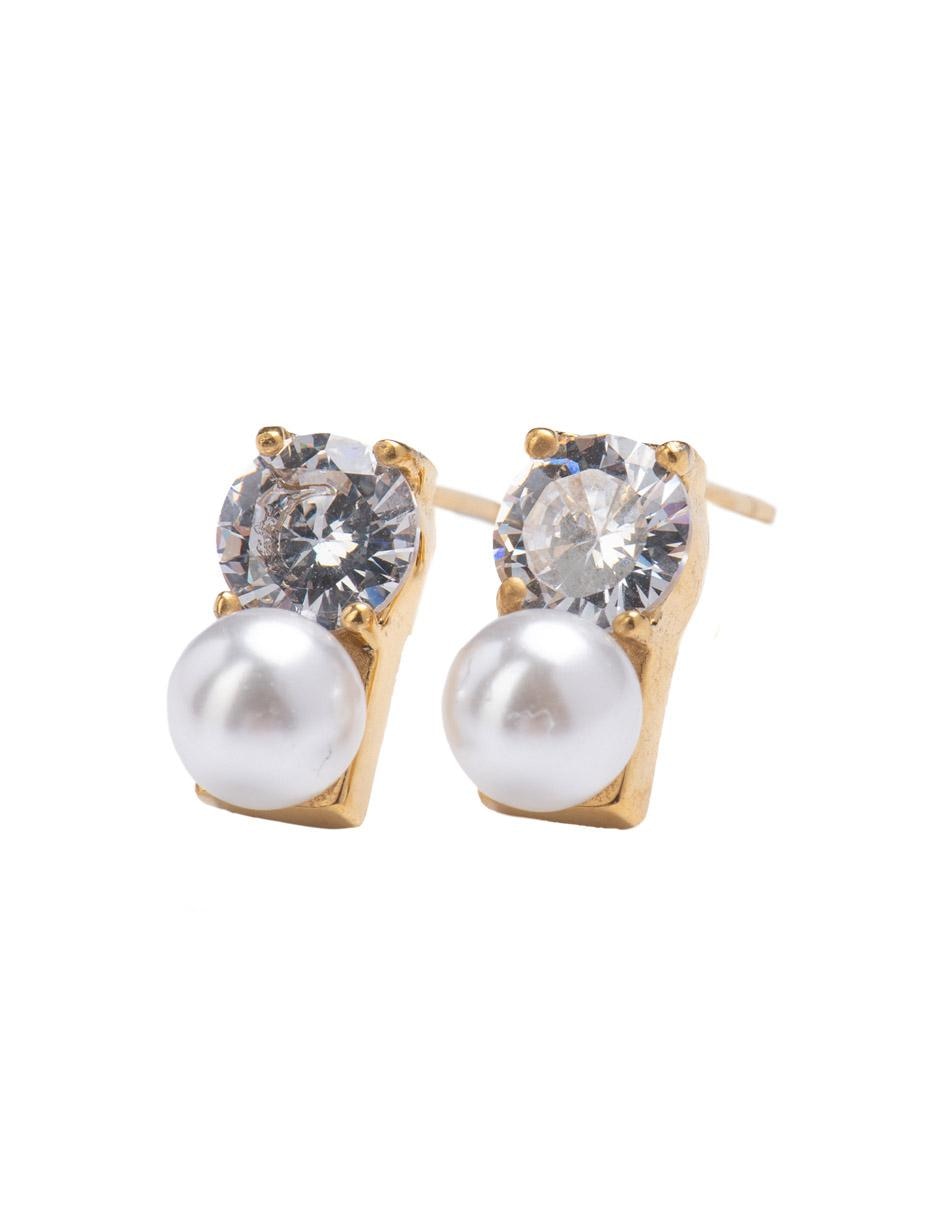 Broqueles 18 K con acabado brillante zirconia 2