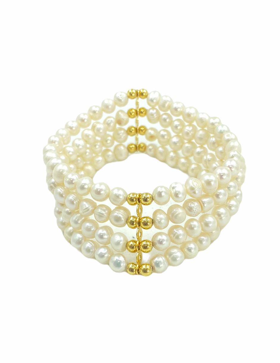 Pulsera con perla acabado liso 1