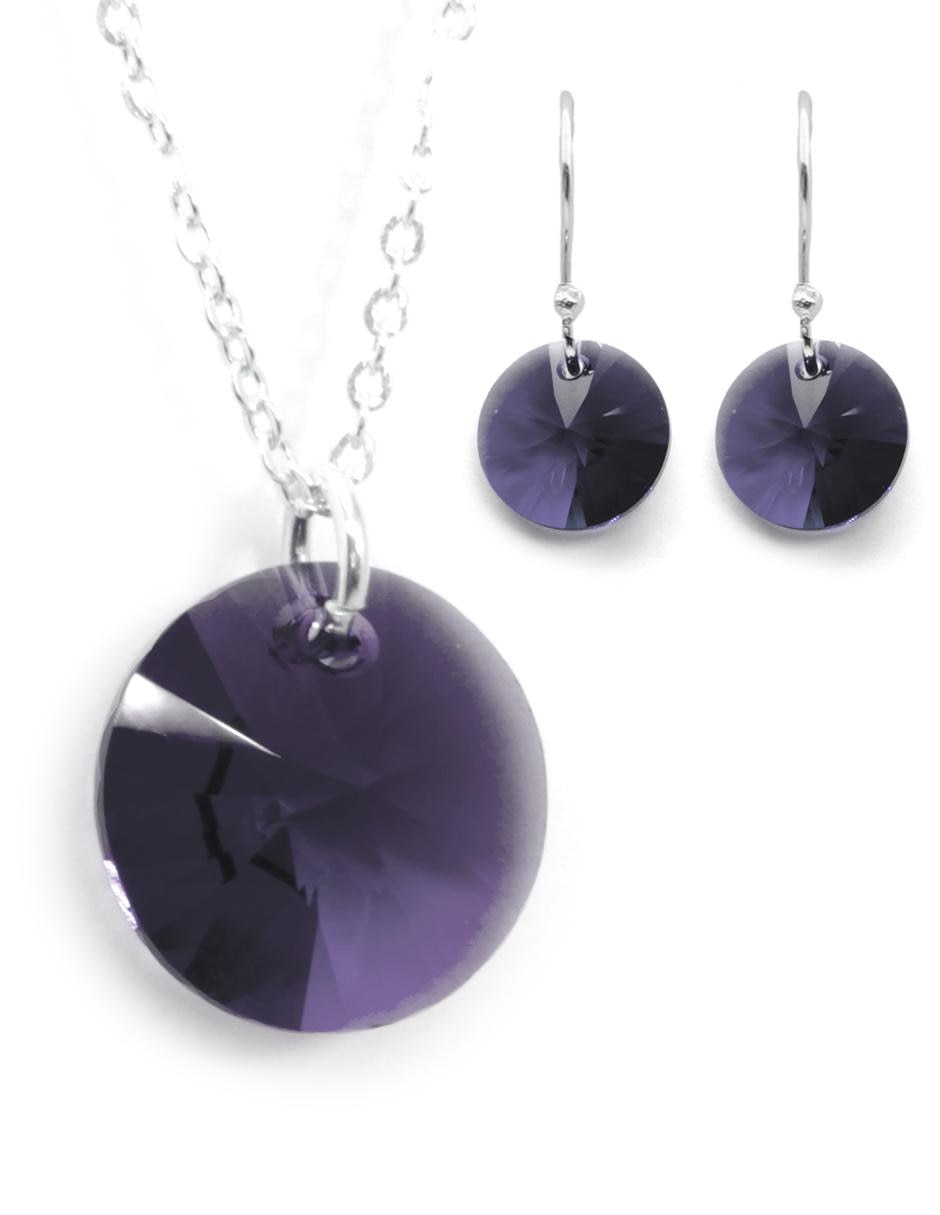 Aretes y collar p 925 cristal