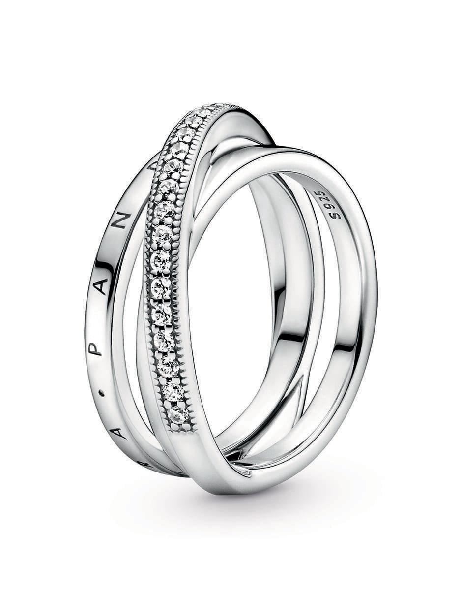 Anillo P 925 de plata diamante pavé
