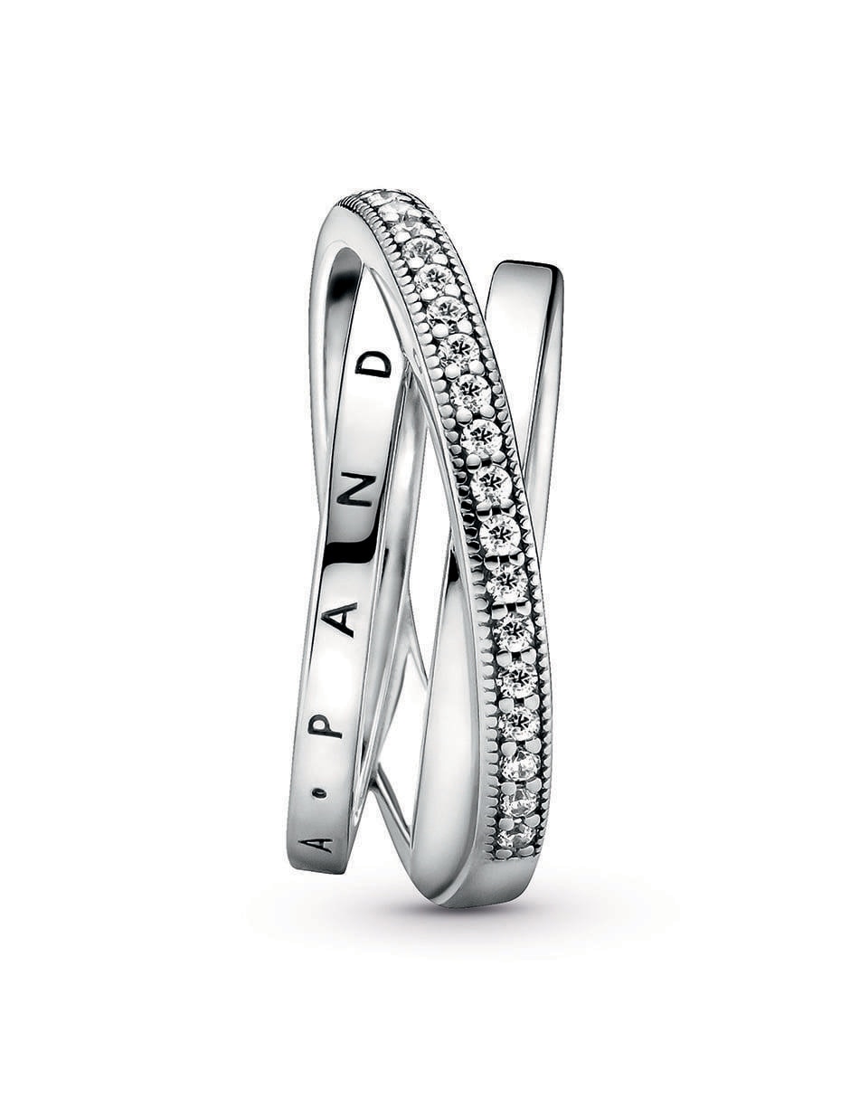 Anillo P 925 de plata diamante pavé