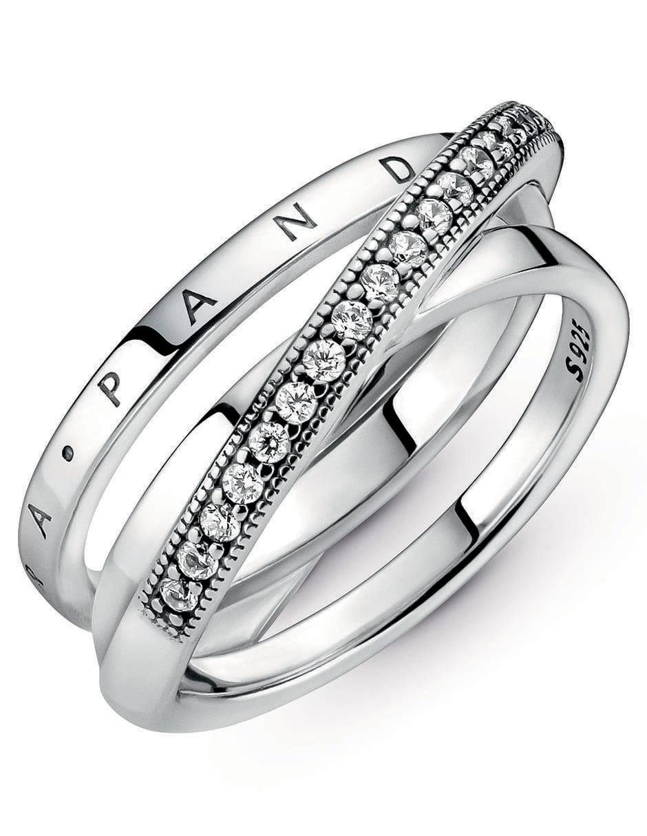 Anillo P 925 de plata diamante pavé