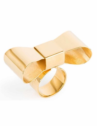 Anillo de moño Viena 22 k baño de oro