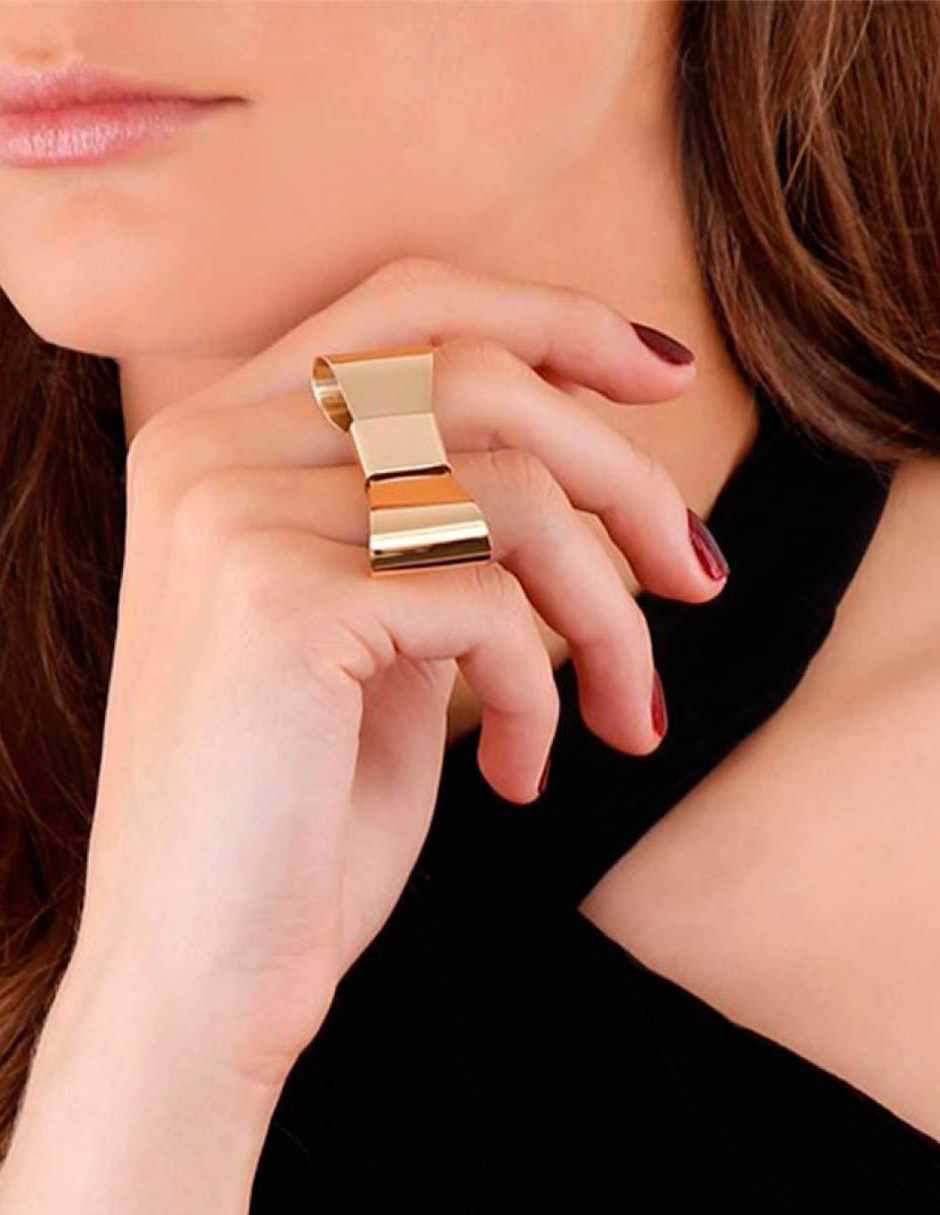 Anillo de moño Viena 22 k baño de oro
