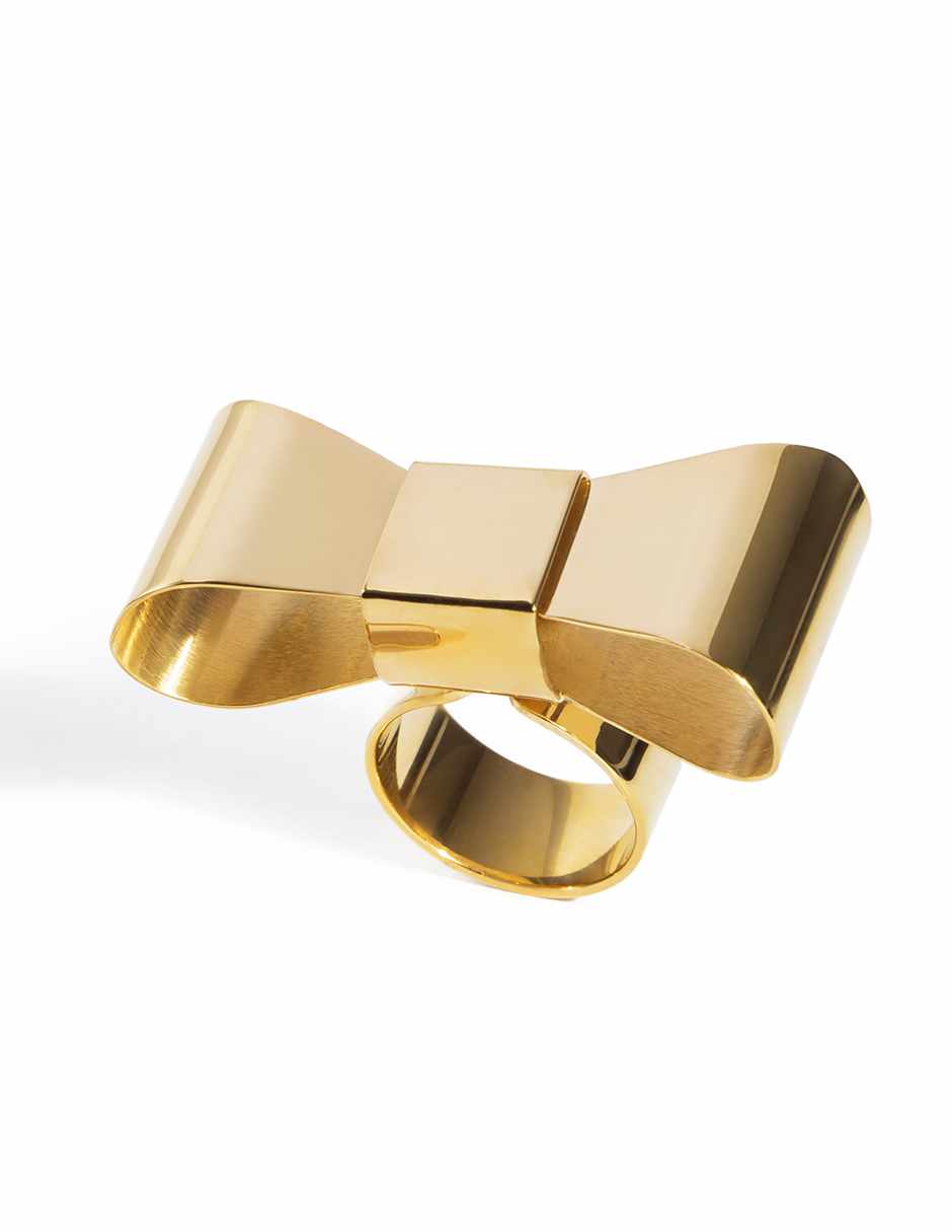 Anillo de moño Viena 22 k baño de oro