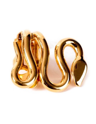 Broqueles de serpiente de oro con acabado plateado 1