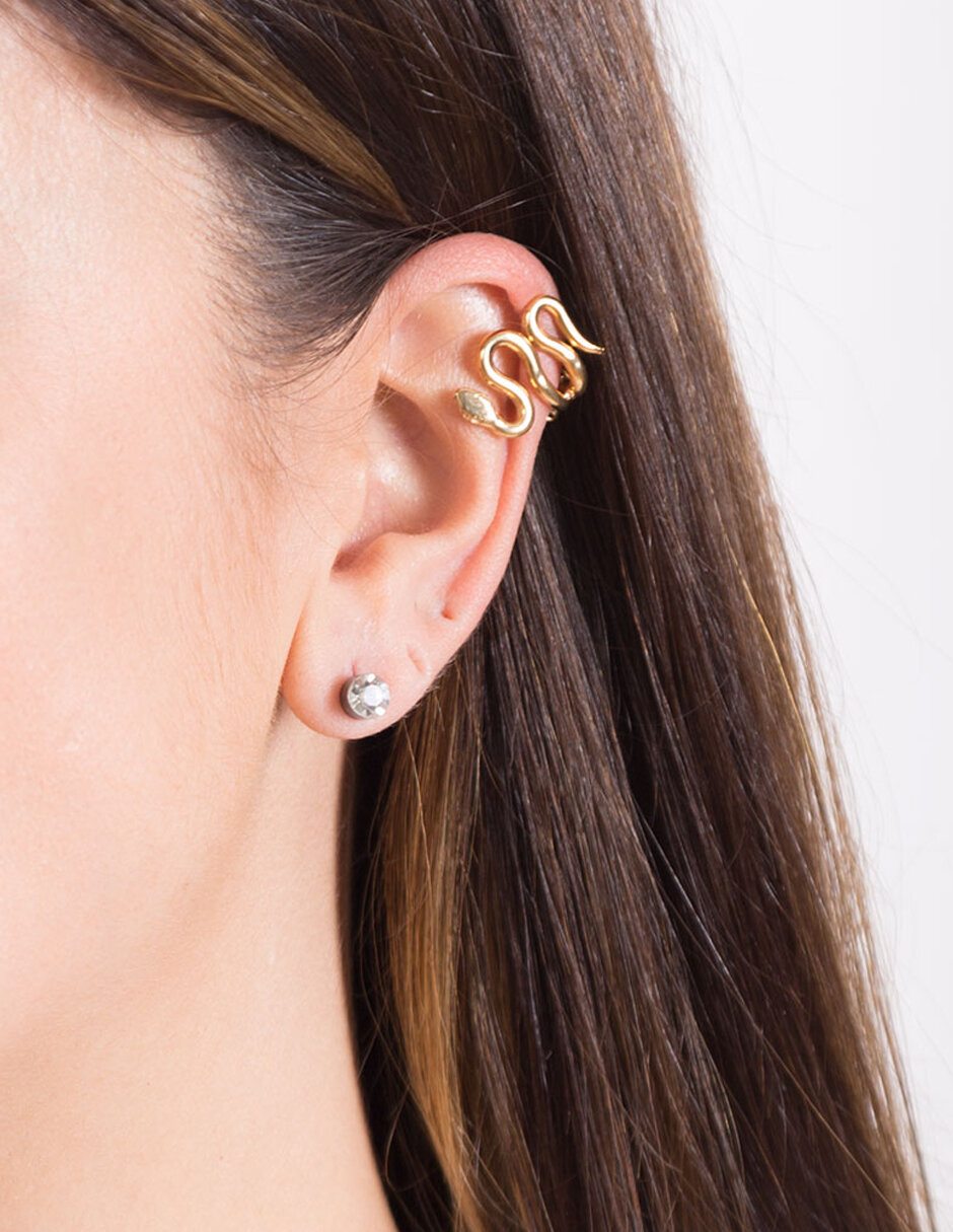 Broqueles de serpiente de oro con acabado plateado 2