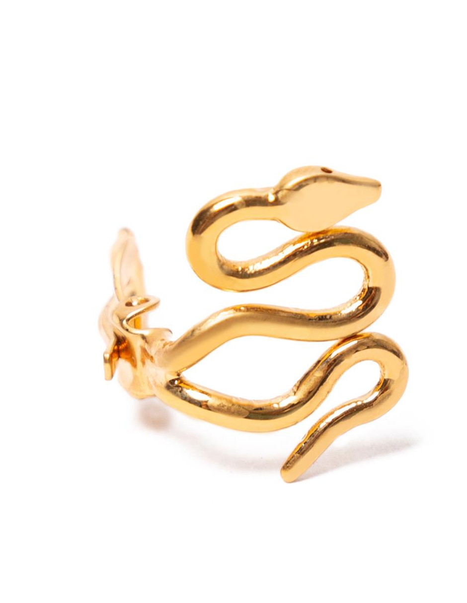 Broqueles de serpiente de oro con acabado plateado Broqueles de serpiente de oro con acabado plateado