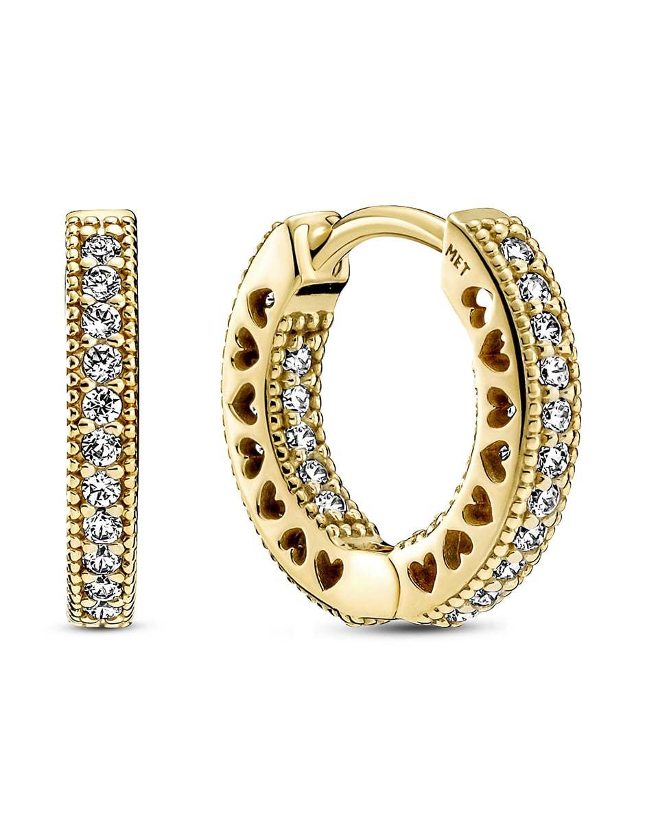 Aretes con acabado pavé zirconia cúbica Aretes con acabado pavé zirconia cúbica