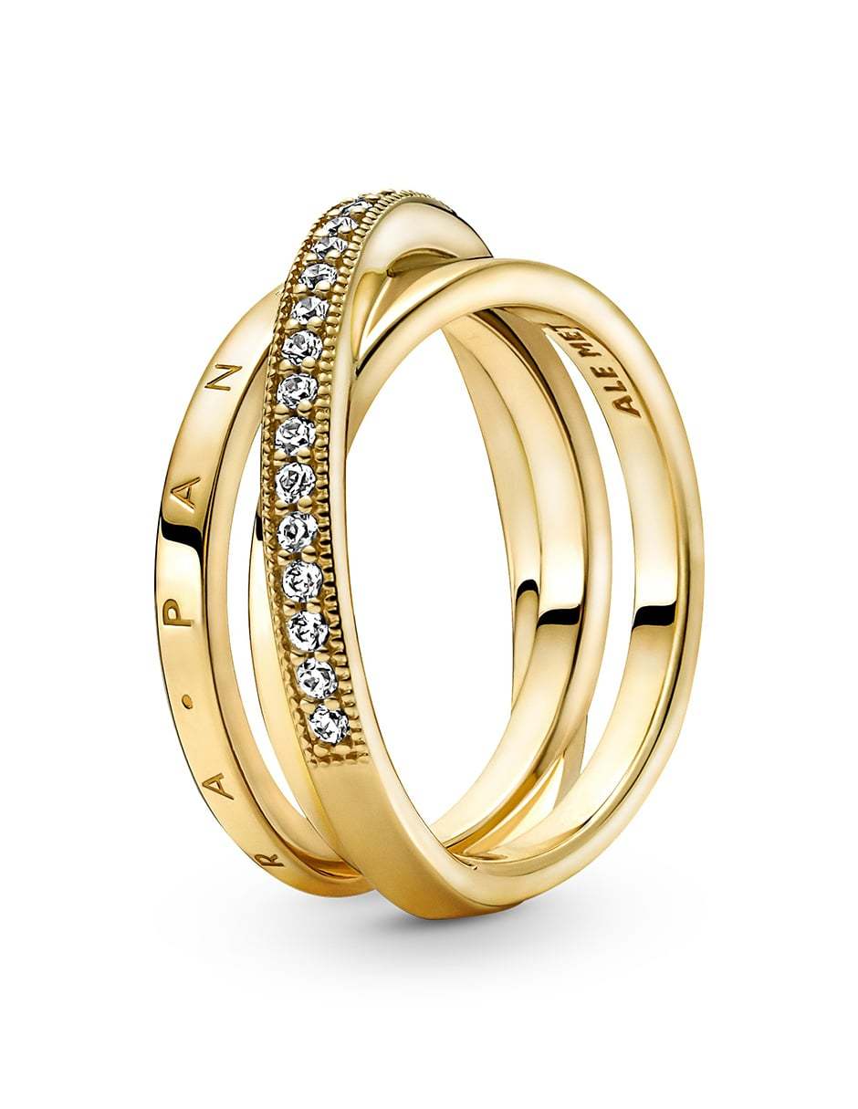 Anillo de moño diamante pavé