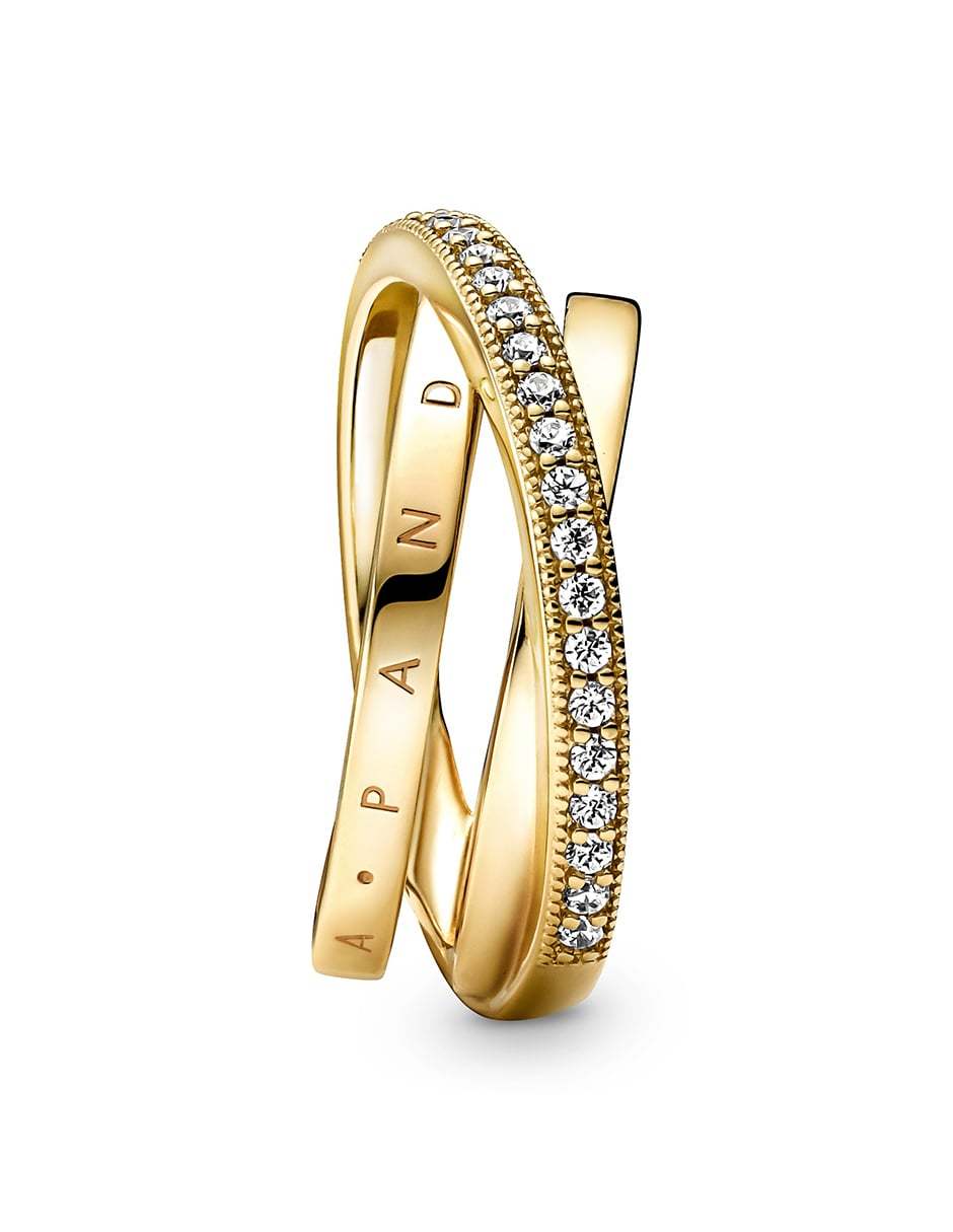 Anillo de moño diamante pavé