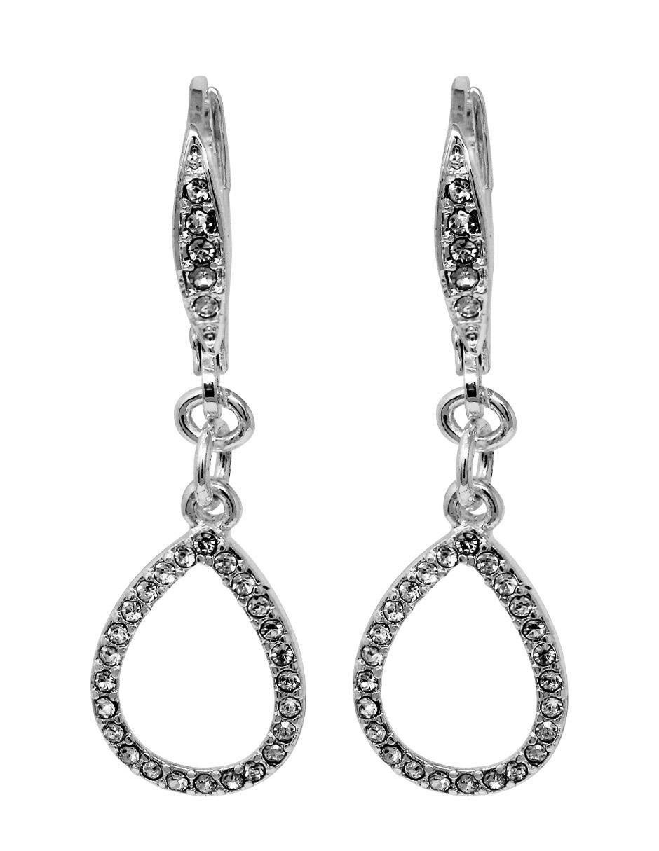 Aretes de gota con acabado brillante cristal