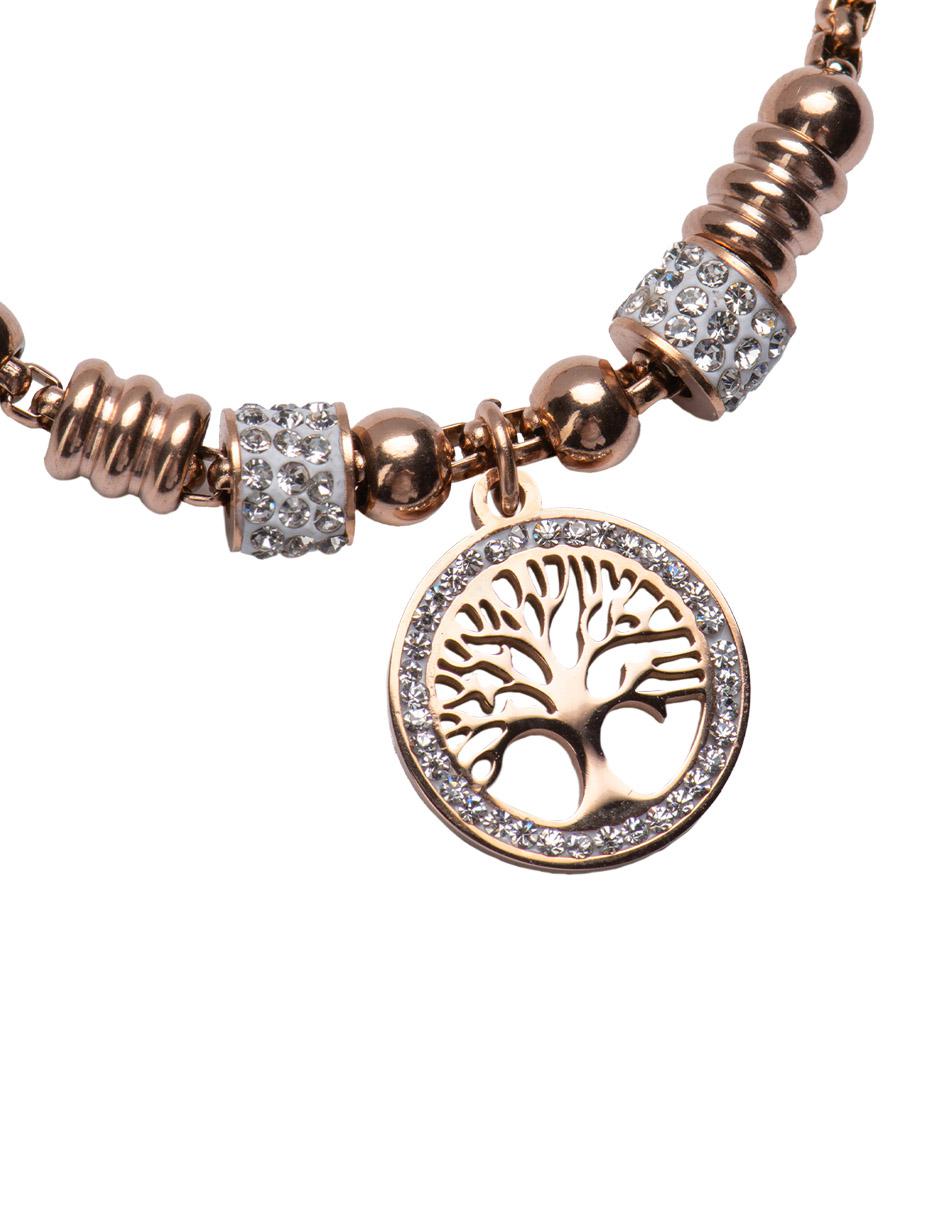 Pulsera acabado baño de oro rosa 2