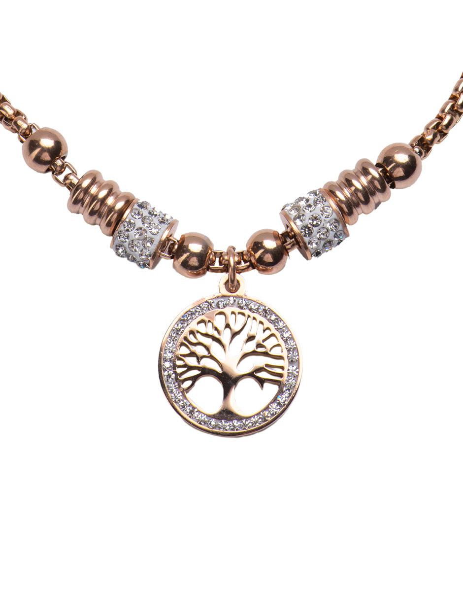 Pulsera acabado baño de oro rosa 3