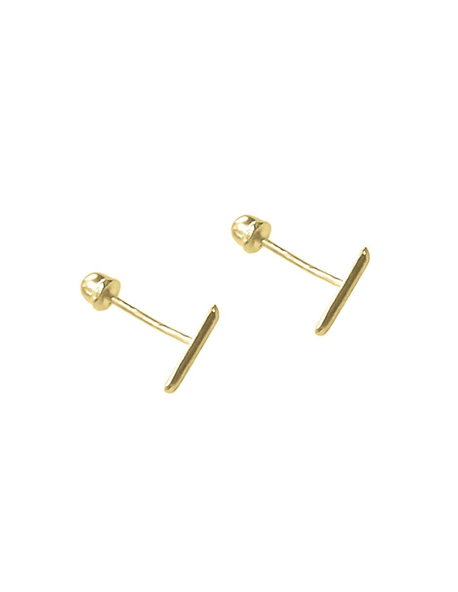 Aretes de oro 10 K con acabado brillante 3