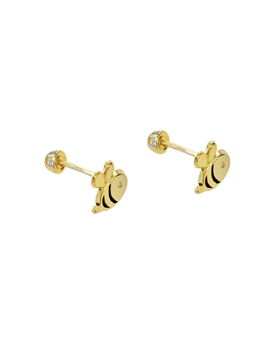 Aretes de oro 10 K con acabado brillante