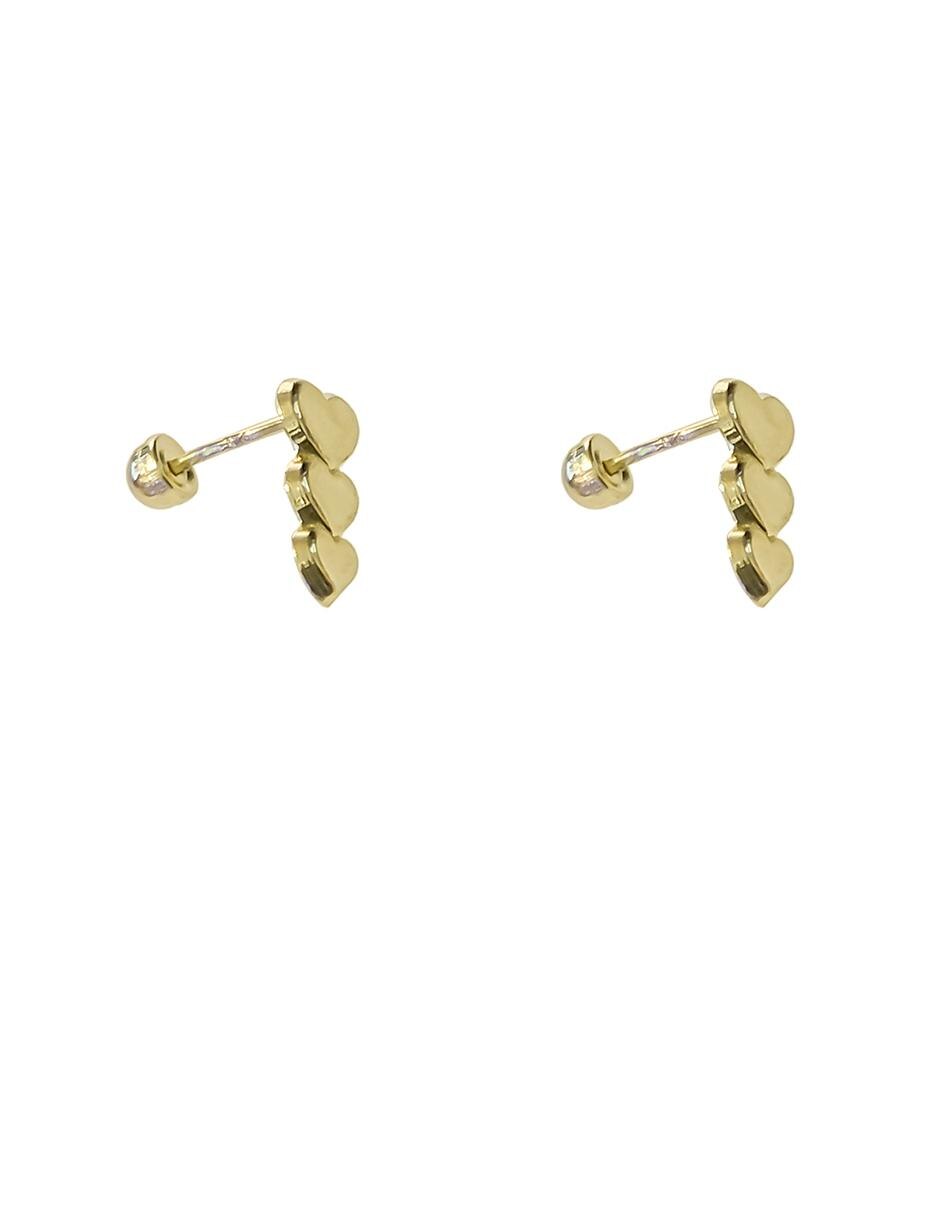Aretes de oro 10 K con acabado brillante