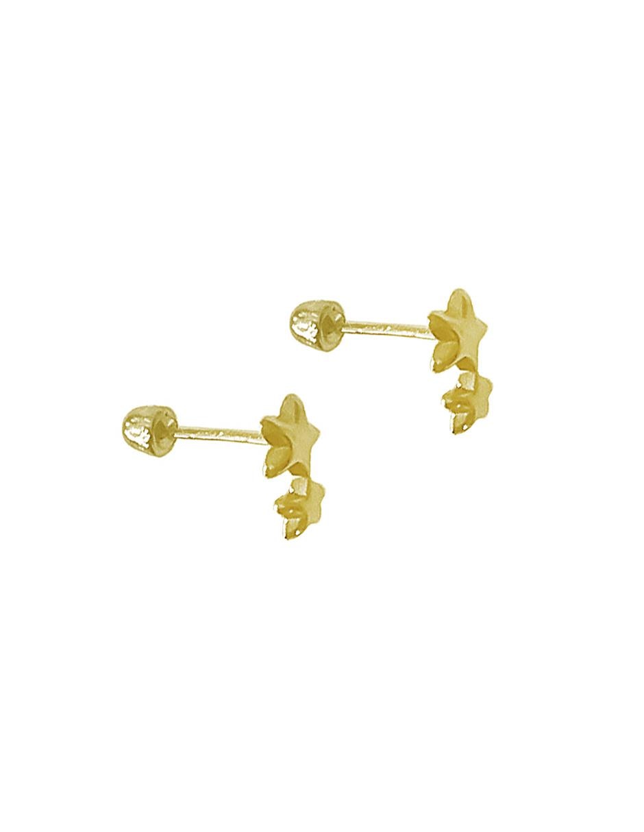 Aretes de oro 10 K con acabado brillante 3