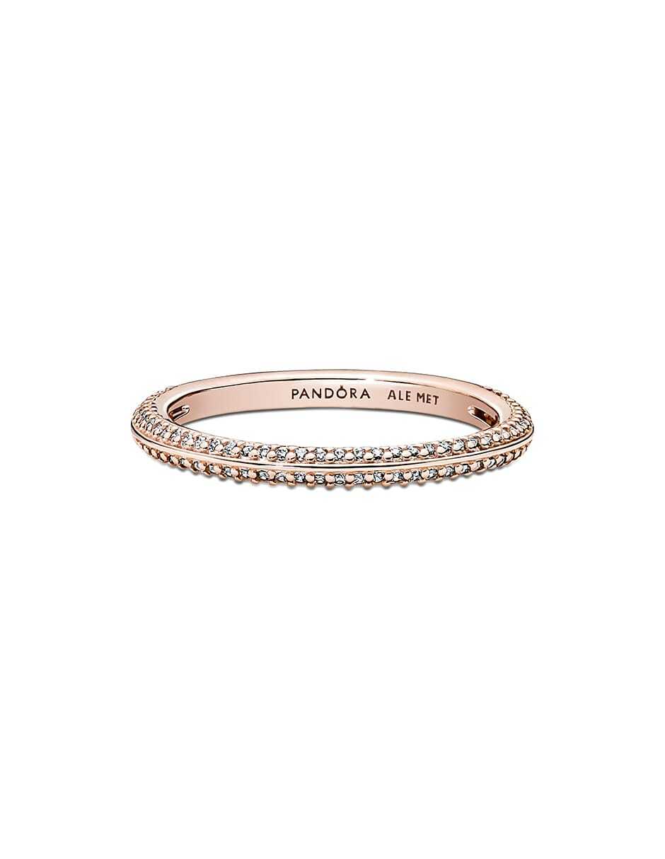 Anillo de plata P 925 diamante con acabado baño de oro rosa