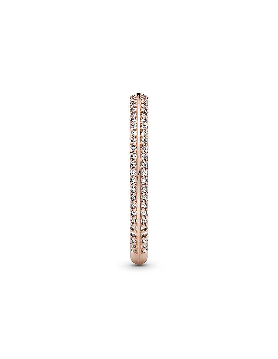 Anillo de plata P 925 diamante con acabado baño de oro rosa 6