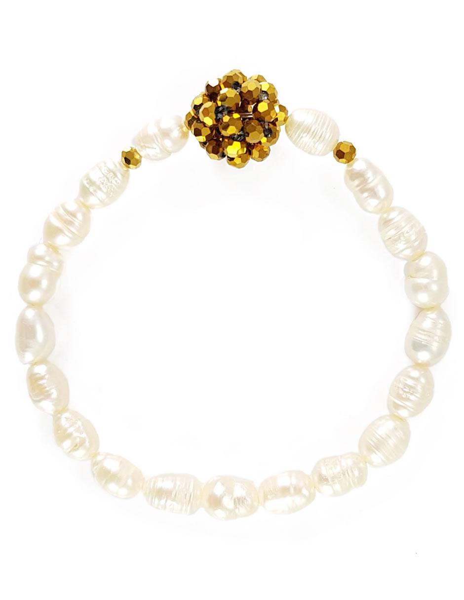 Pulsera con perla acabado liso 2