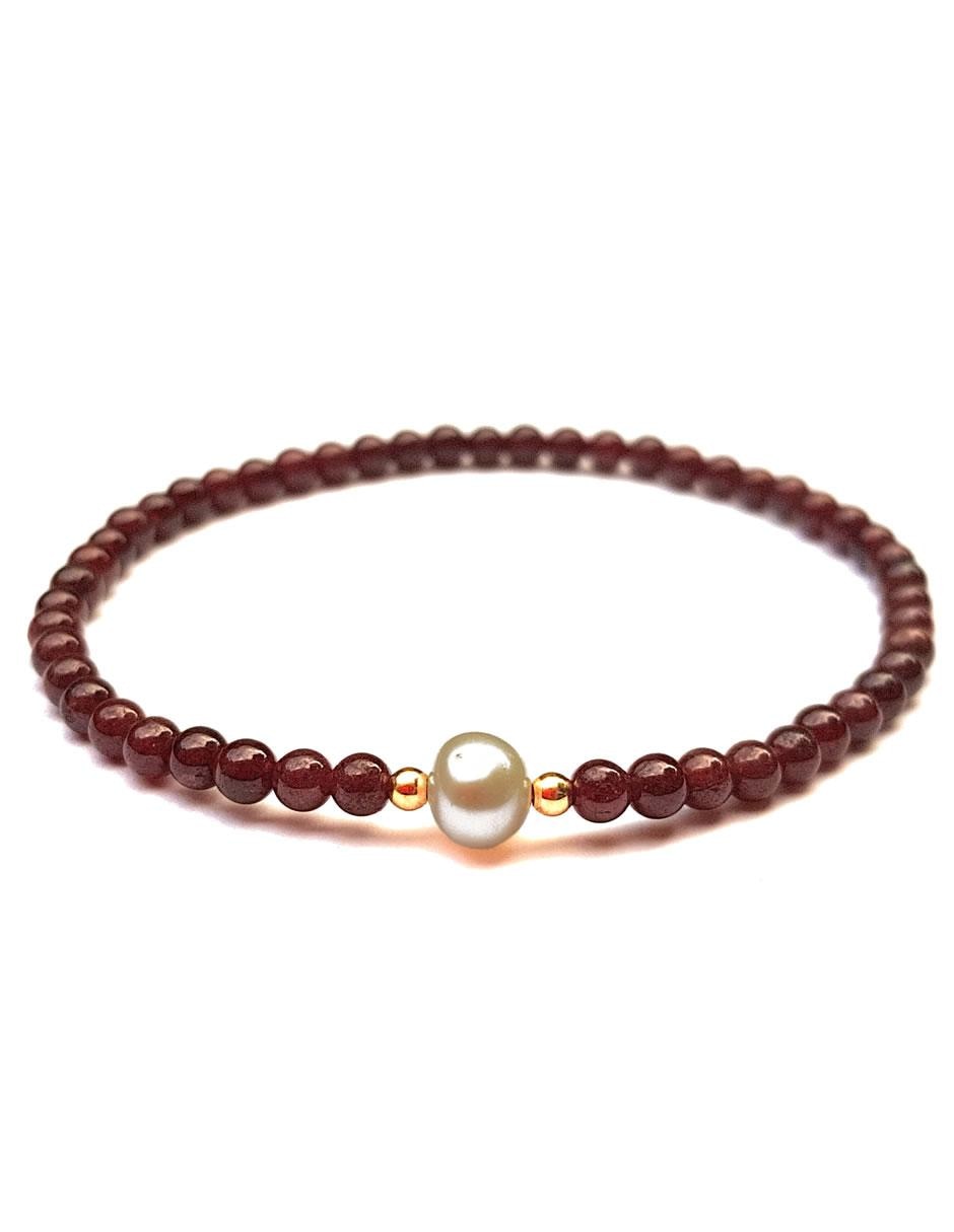 Pulsera con perla acabado liso