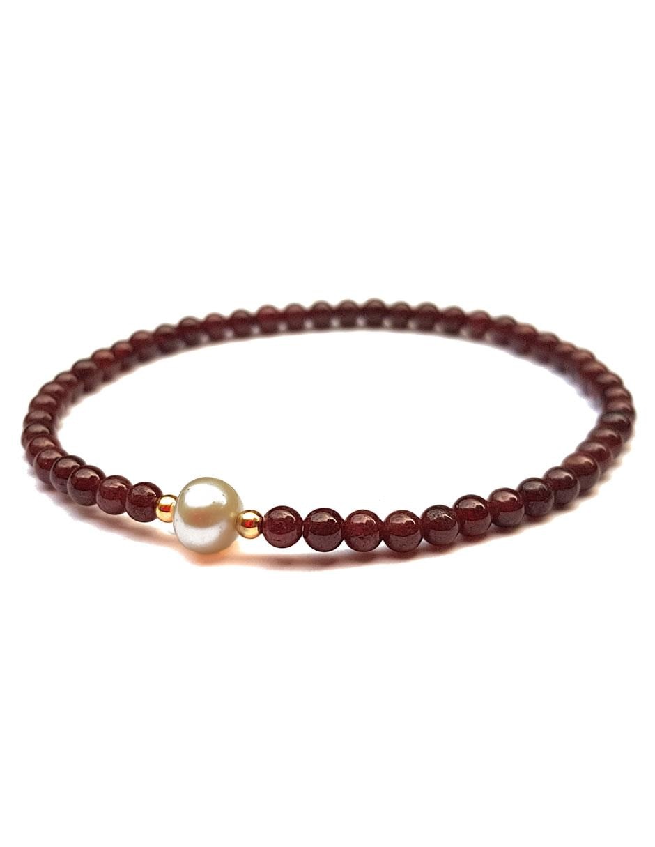 Pulsera con perla acabado liso 2