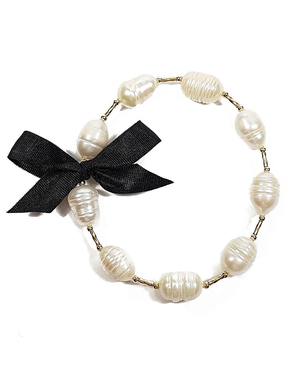 Pulsera con perla acabado liso Pulsera con perla acabado liso
