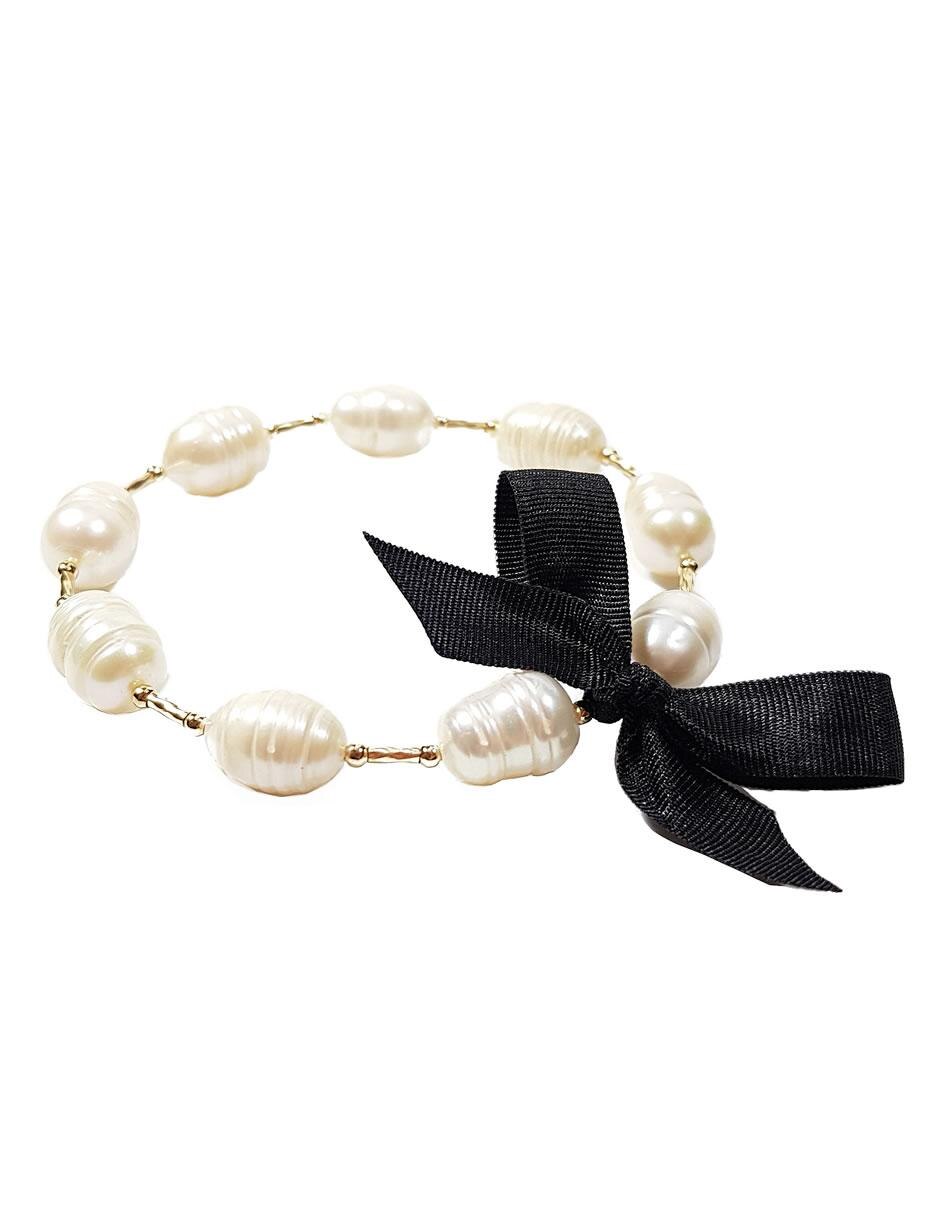Pulsera con perla acabado liso 2