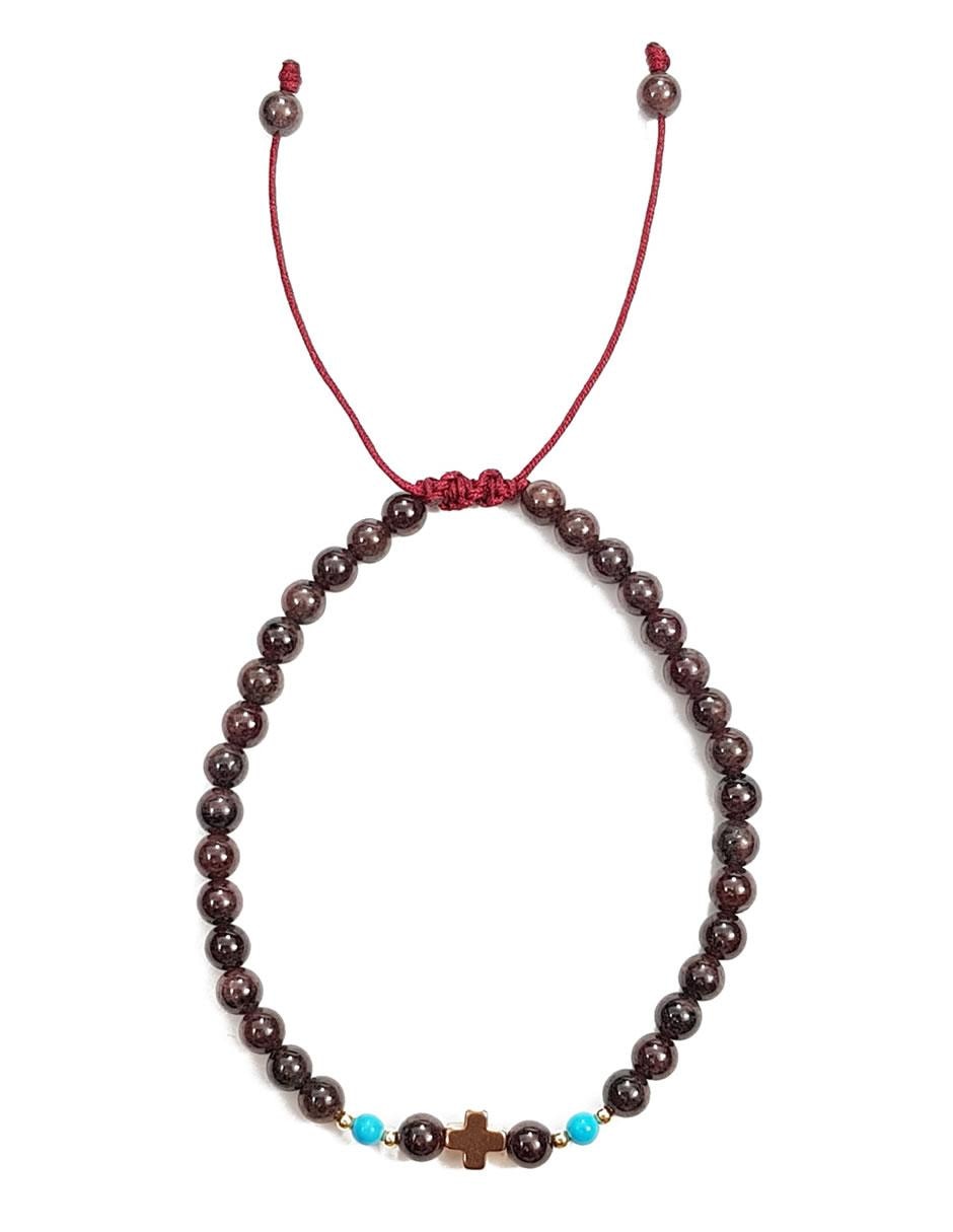 Set pulsera de oro laminado con cuarcita, granate y magnesita acabado brillante 4