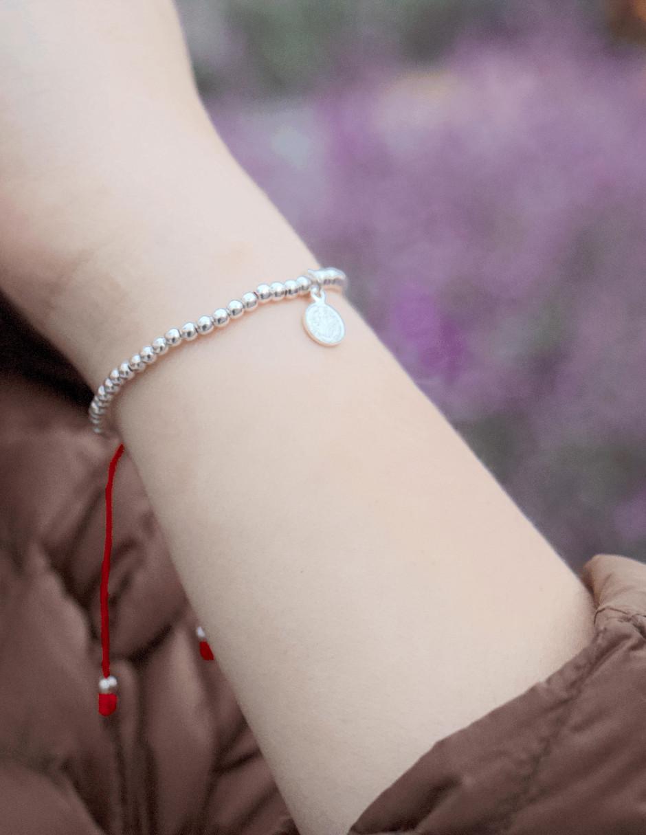 Pulsera de plata acabado liso 4