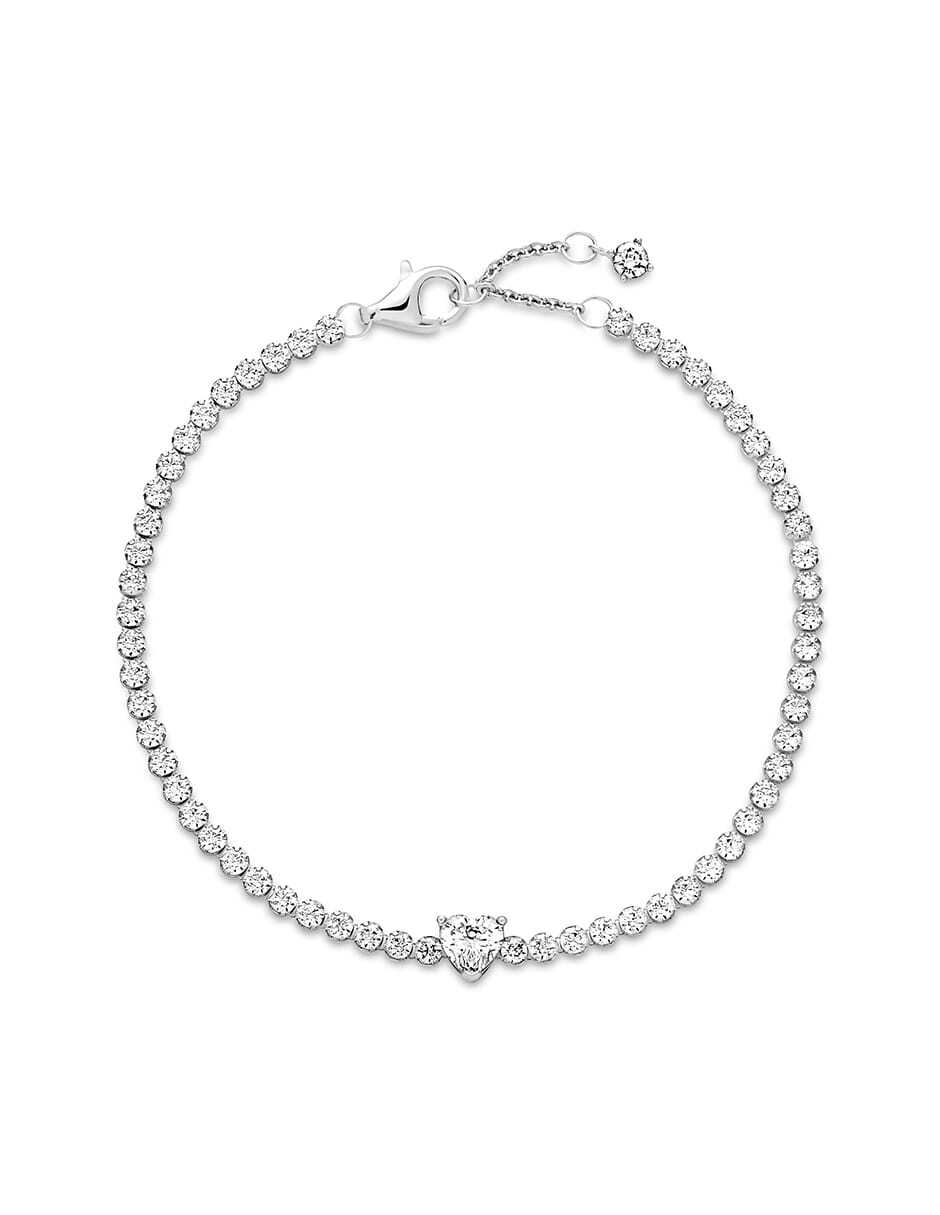 Brazalete de plata con zirconia acabado pavé 3