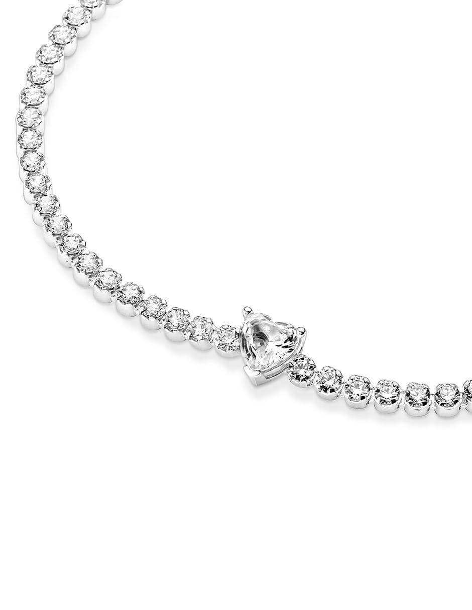 Brazalete de plata con zirconia acabado pavé 4