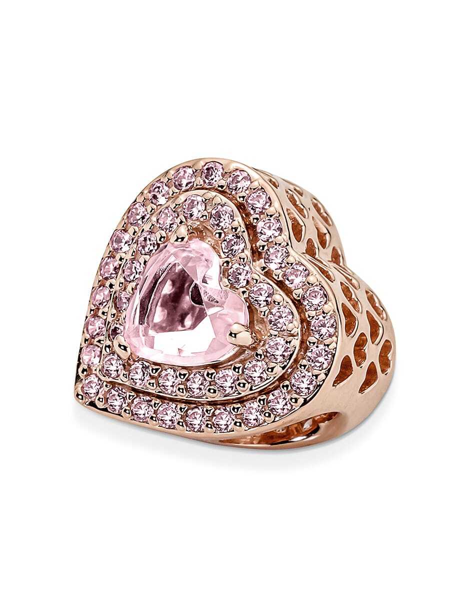 Colgante de corazón Pandora de plata zirconia cúbica
