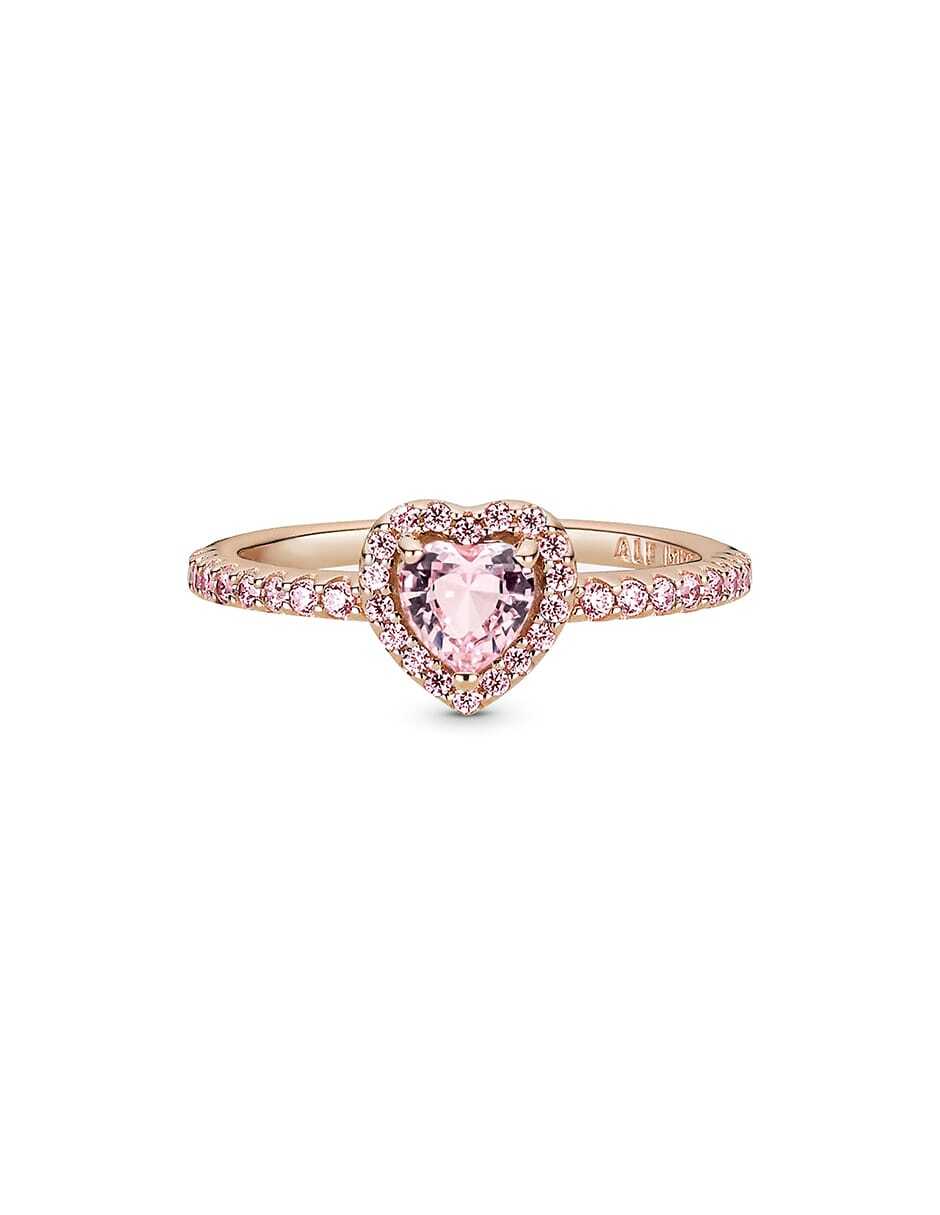 Anillo de corazón Timeless de plata P 925 zirconia cúbica con acabado baño de oro rosa