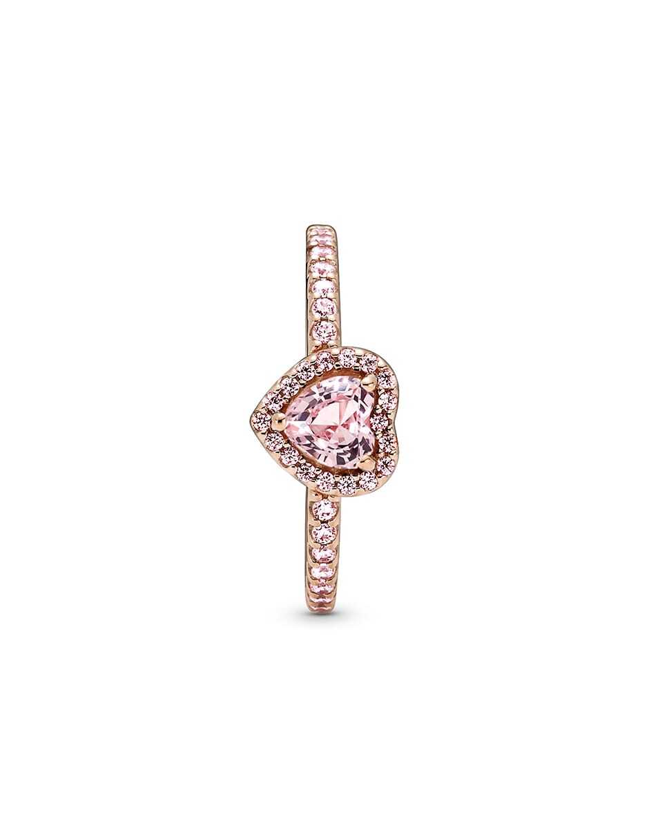 Anillo de corazón Timeless de plata P 925 zirconia cúbica con acabado baño de oro rosa