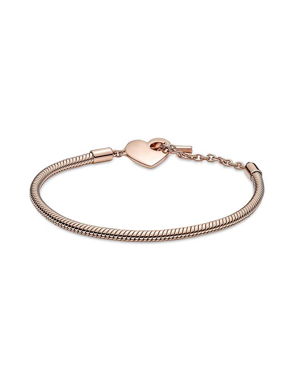 Brazalete de plata Moments acabado baño de oro rosa 2