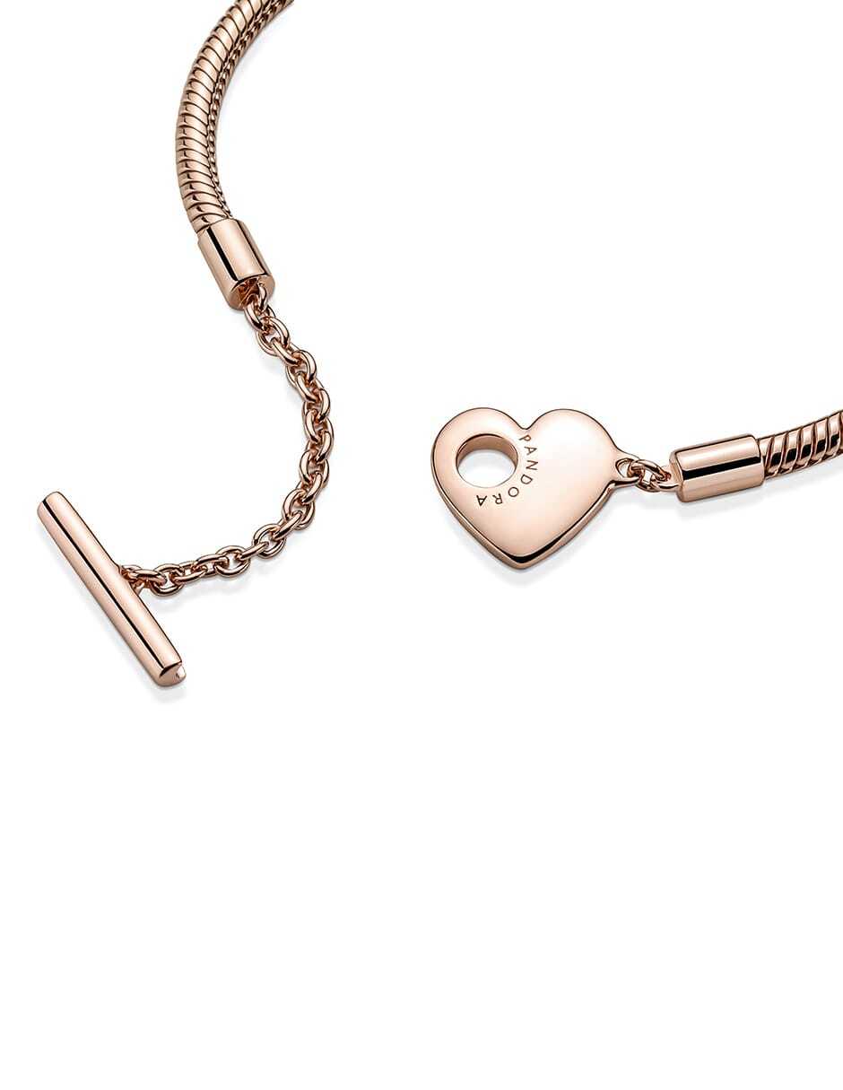 Brazalete de plata Moments acabado baño de oro rosa 4